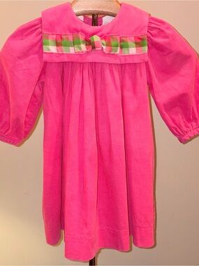 Chabre girls pink corduroy boutique dress sz 24 months EUC